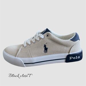 Polo Ralph Lauren Cream and Navy Sneakers